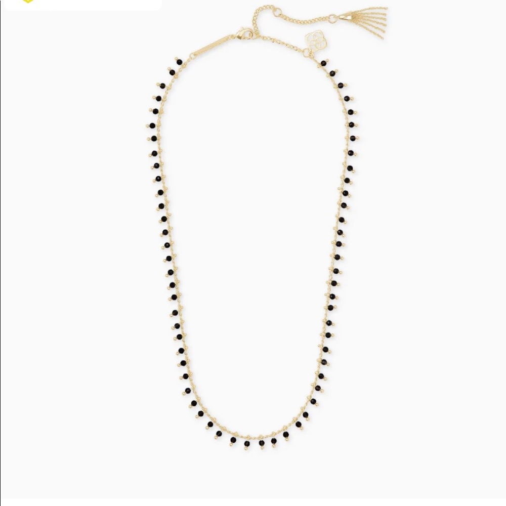 Jenna Gold Choker Necklace in Black Obsidian